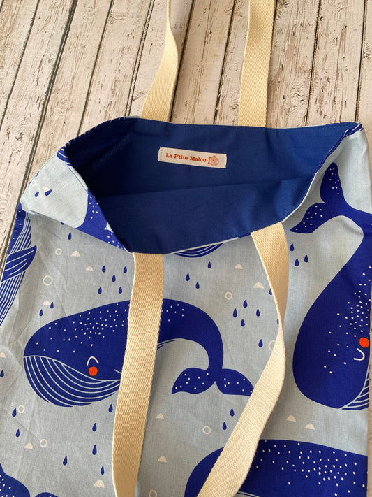 Tote bag baleine enfant