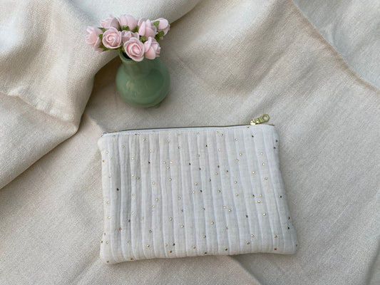 Pochette matelassée gaze de coton doré